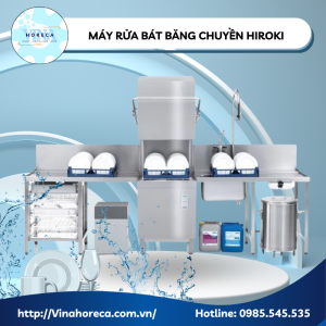 Máy rửa chén băng chuyền nhà hàng Hiroki - Thương hiệu Nhật Bản