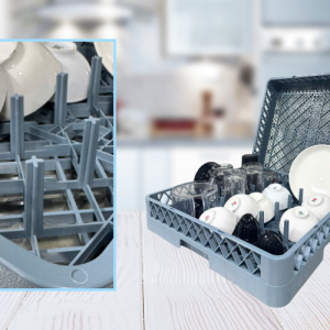 Ảnh thực tế rack cho máy rửa chén công nghiệp