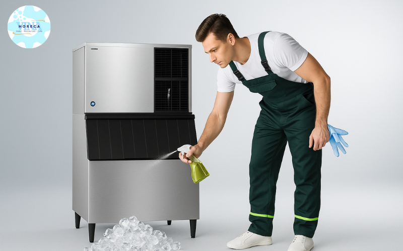 Vệ sinh máy làm đá viên công nghiệp