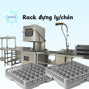 Rack đựng ly chén cho máy rửa chén công nghiệp
