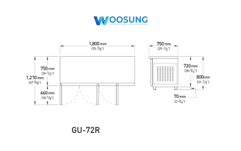 Bản vẽ bàn mát GU-72R