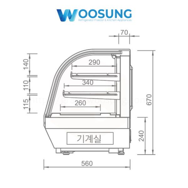 Tủ bánh kính cong Grand Woosung hình 2
